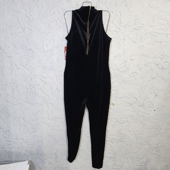 Hot kiss NWT velvet stretchy choker jumpsuit size XL - Picture 11 of 13